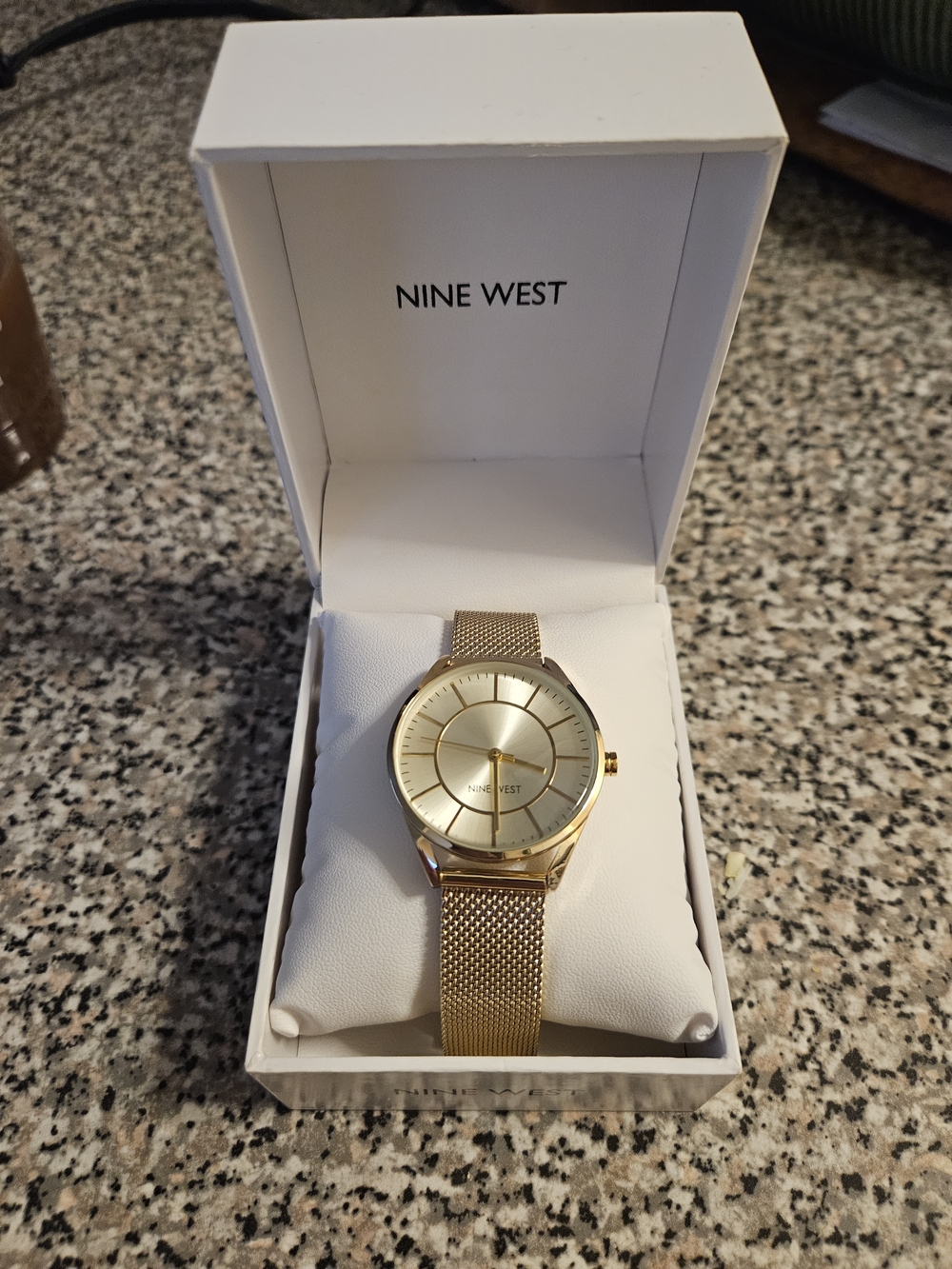 Nine West Gold Mesh Bracelet Watch